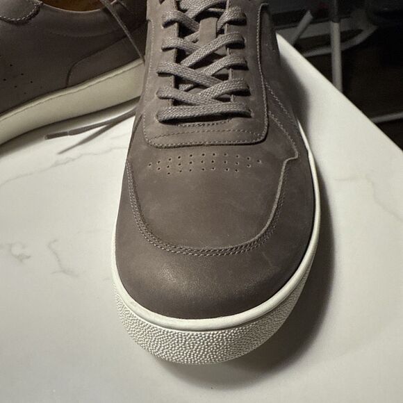 Nisolo Beto Go-To Court Sneaker Leather Grey Men's Size 11.5 - Picture 3 of 8